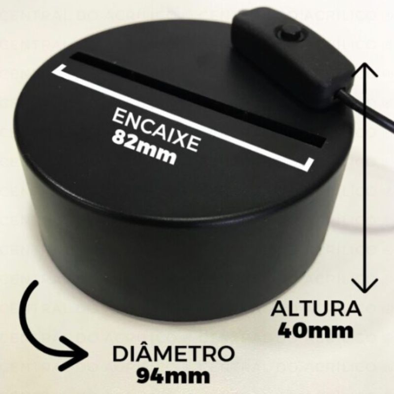 luminária de led em acrílico personalizada