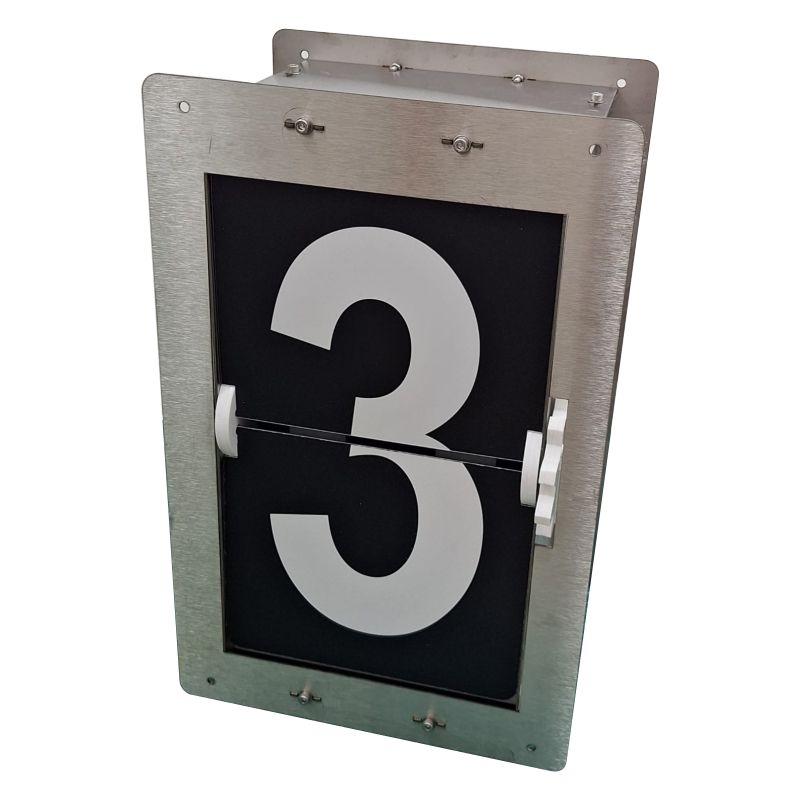 placar manual de futebol split flap inox