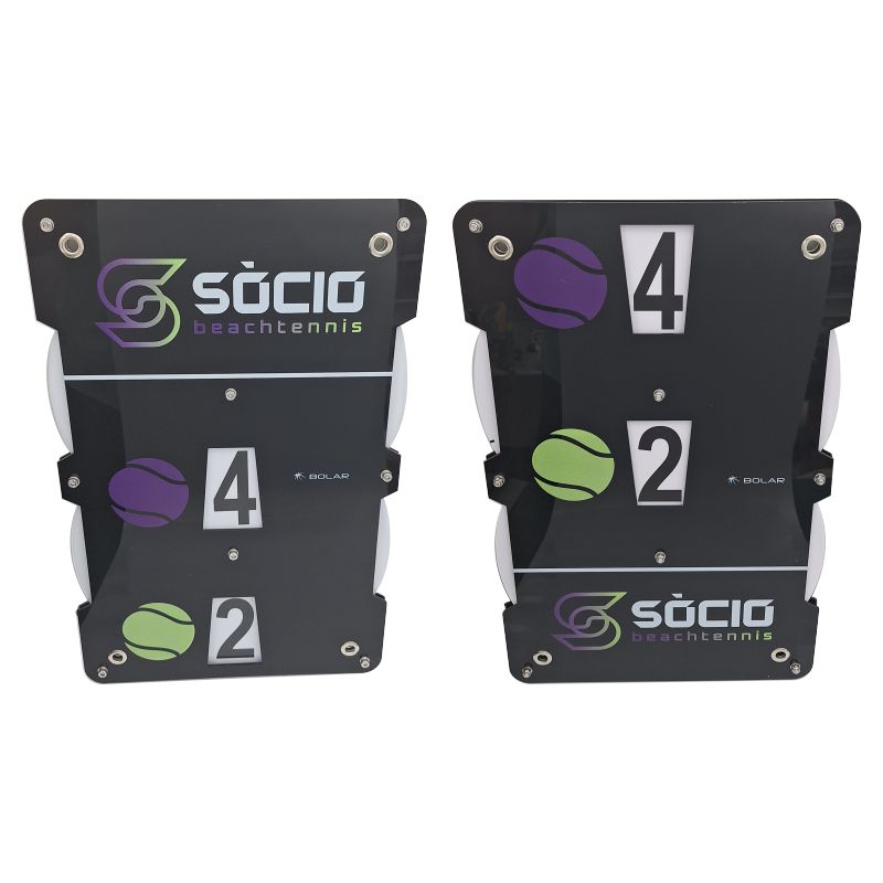 placar de rede para beach tennis, dupla face, personalização online