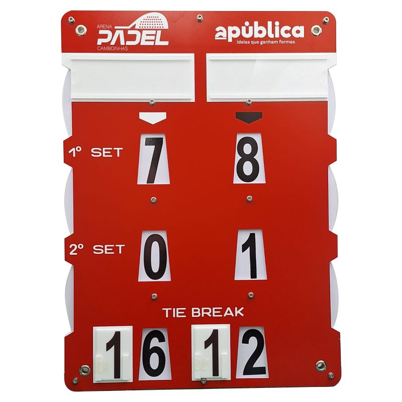 placar de rede para beach tennis, dupla face, personalização online